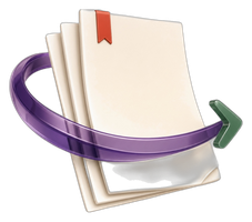 Boomerang Projects logo — project folders held by a purple return arc.